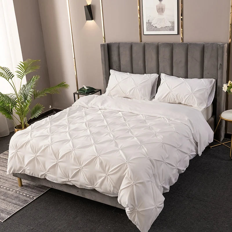 Battilo Pinch Pleated Duvet Cover Set | Soft Microfiber Bedding