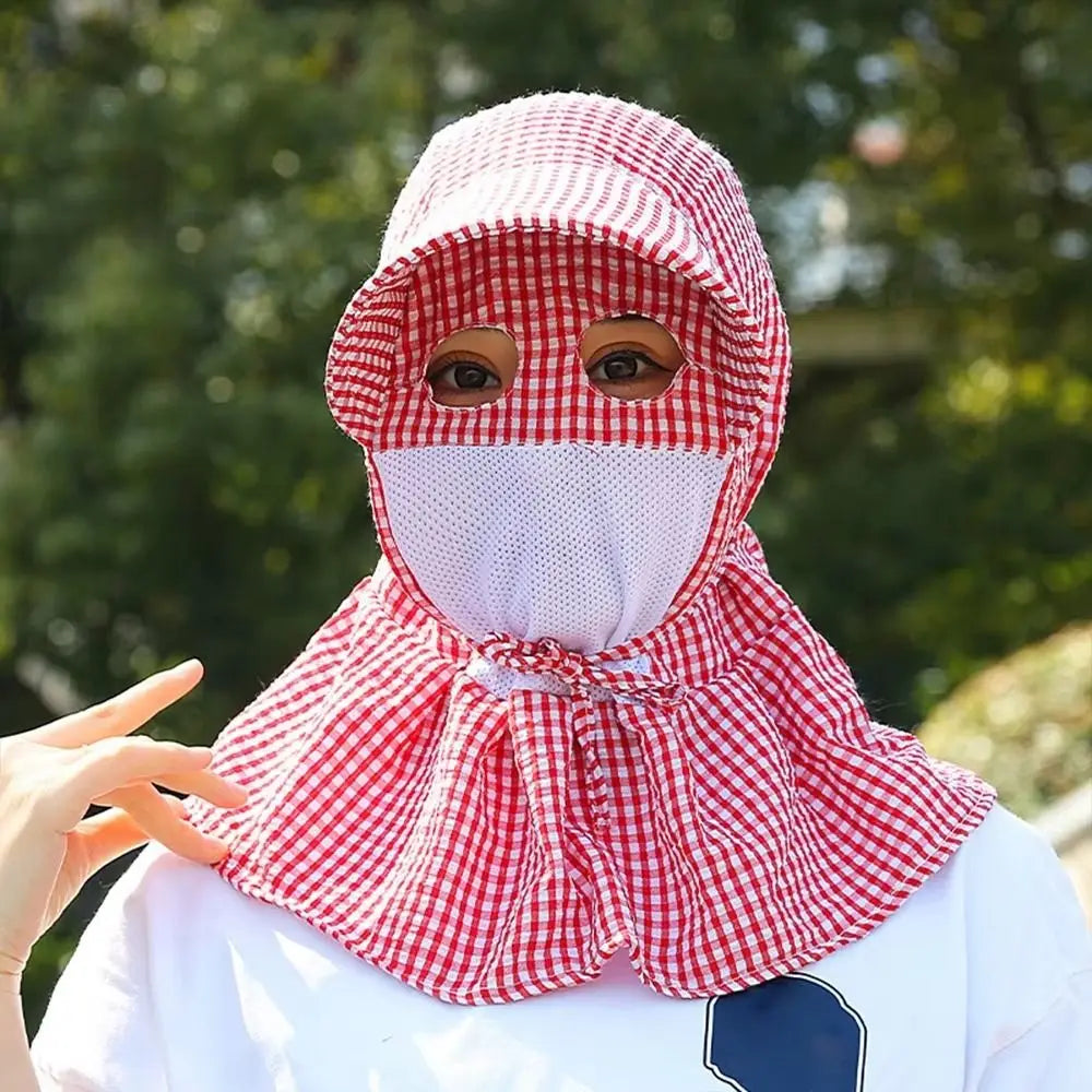 Wide Brim UV Sun Hat – Breathable Mesh Face & Neck Cover