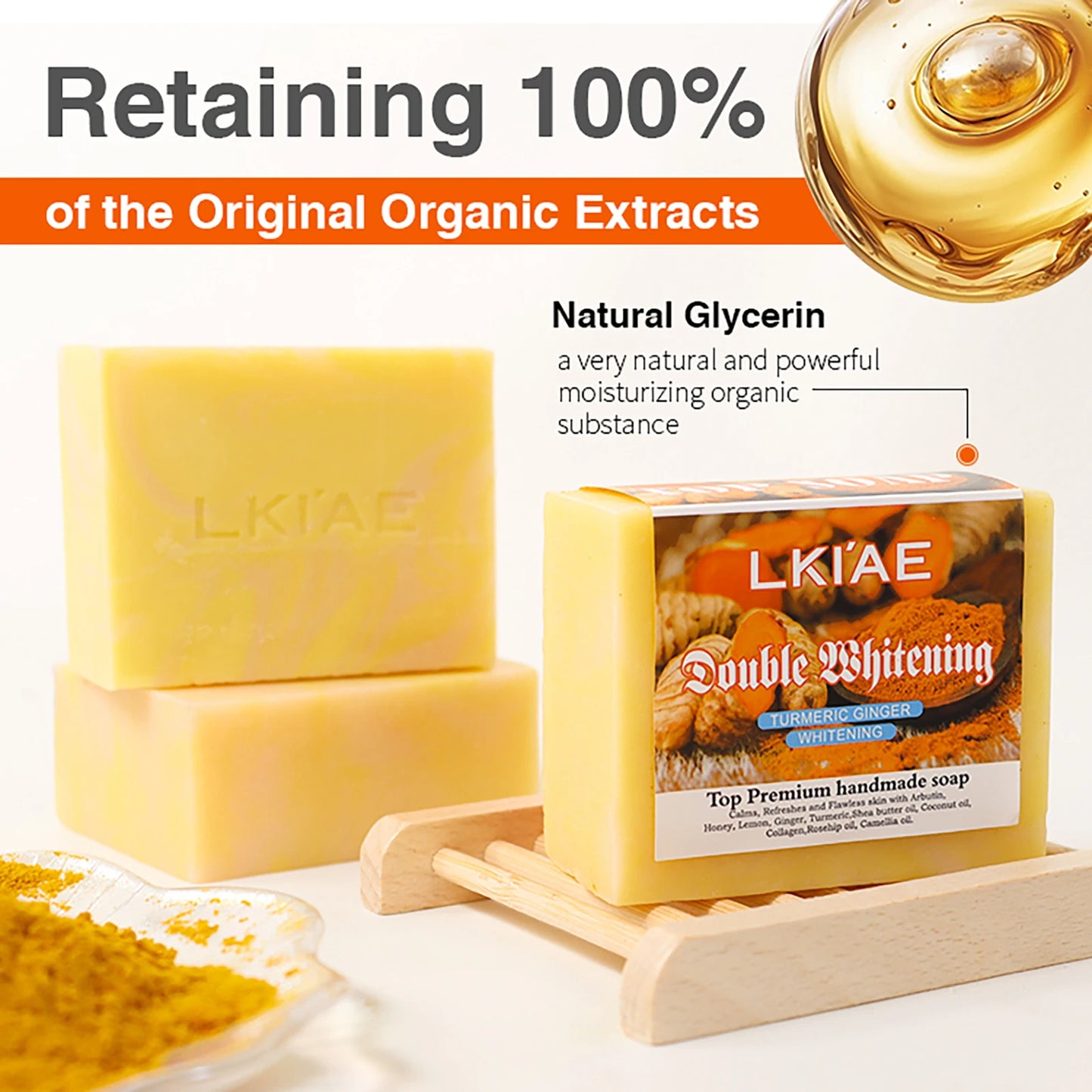 AILKE Turmeric Whitening Soap with Honey & Glycerin – 150g