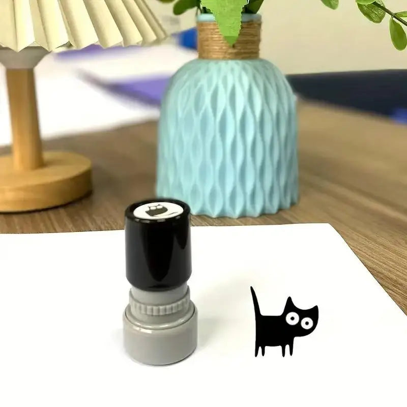 Cute Cartoon Stamps Lovely Small Black Cat Stamp DIY Scrapbooking Decoration Diary Collage Stationery DIY Craft Creations Peaceful Pleasures Health and Wellness