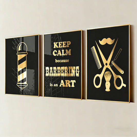 3 Barber Shop Decor Beauty Art Hairdressing Art Haircut Poster Beauty Treatment Barber Gift Hairdresser Gift Hairstylist Gift Go Peaceful Pleasures Health and Wellness TR261203 20x30cm Unframed