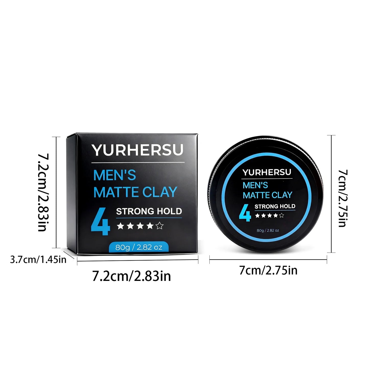 Men's Hair Clay Strong Hold Matte Finish – Natural Look 80g