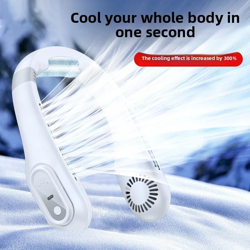 URGGU Bladeless Neck Fan – USB-C, Ultra-Quiet 25dB Portable