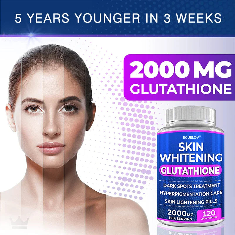 Glutathione Skin Brightening Pills 2000mg – Turmeric Bearberry
