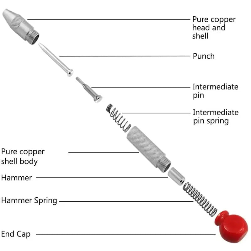 1pcs Automatic Center Punch Automatic Metal Punch Tool Woodworking Tools Loaded Marker Wood Chisel Joinery Carpenter Tool Peaceful Pleasures Health and Wellness