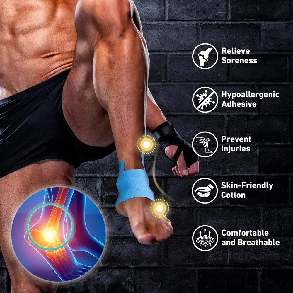 WEFITON 10PCS Precut Kinesiology Ankle Tape – Waterproof Support Kinesiology Ankle Tape Peaceful Pleasures Health and Wellness