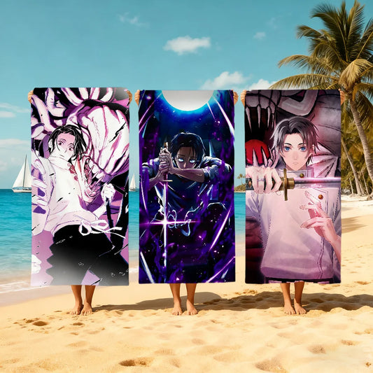 Yuta Okkotsu Anime Quick-Dry Beach Towel | Pool Travel Gym Anime Beach Towel Peaceful Pleasures Health and Wellness
