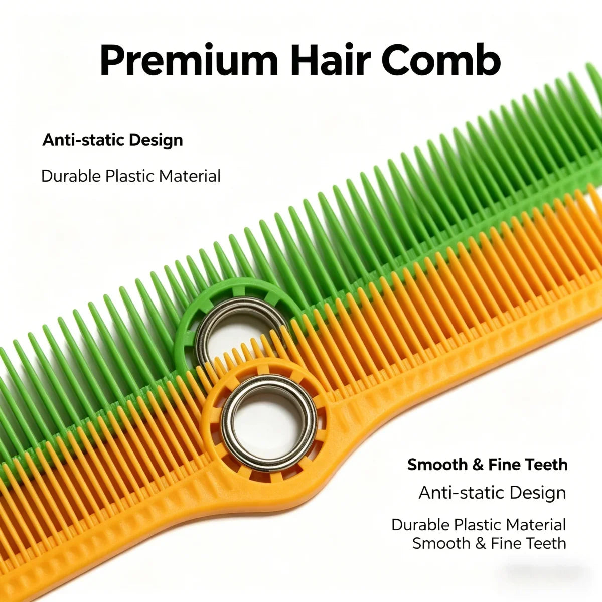Professional Detangling Hair Comb with Metal Ring | Salon Tool