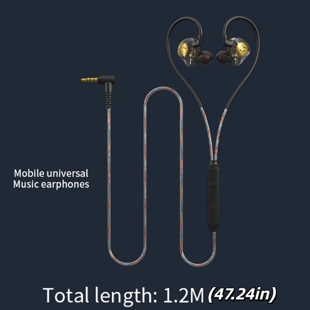 3.5mm Wired Earphone in-Ear with Mic Wired Headset Elbow Deep Bass Earpiece Headset Mobile Phone/Tablet/Computer Peaceful Pleasures Health and Wellness