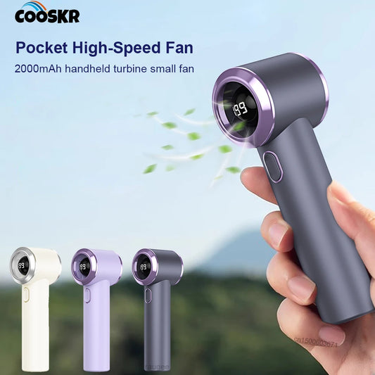 Mini Pocket Fan High Speed Wind Handheld Air Circulation Fan for Outdoor Travel Portable Personal Small Fan 2000mAh Rechargeable Peaceful Pleasures Health and Wellness