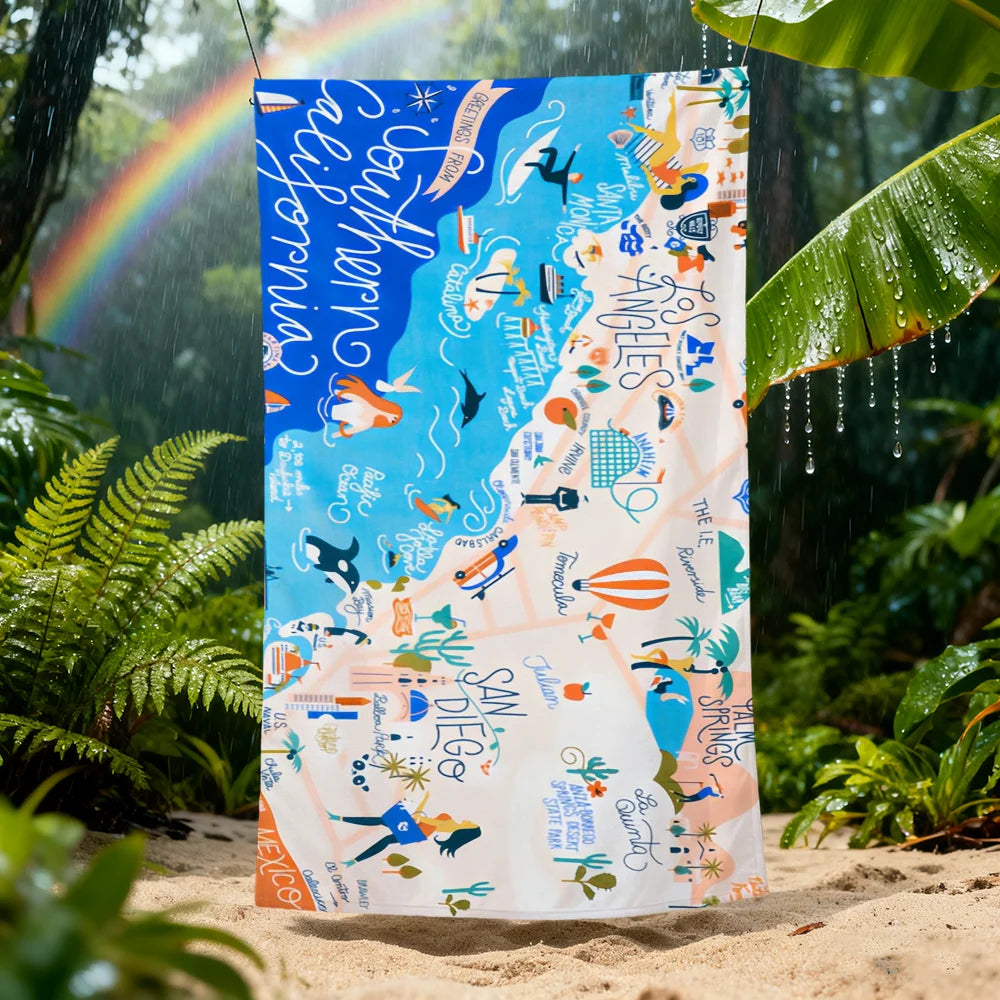 Quick-Dry Beach Towel | Soft Pool Towel for Travel & Gym Quick-Dry Beach Towel Peaceful Pleasures Health and Wellness