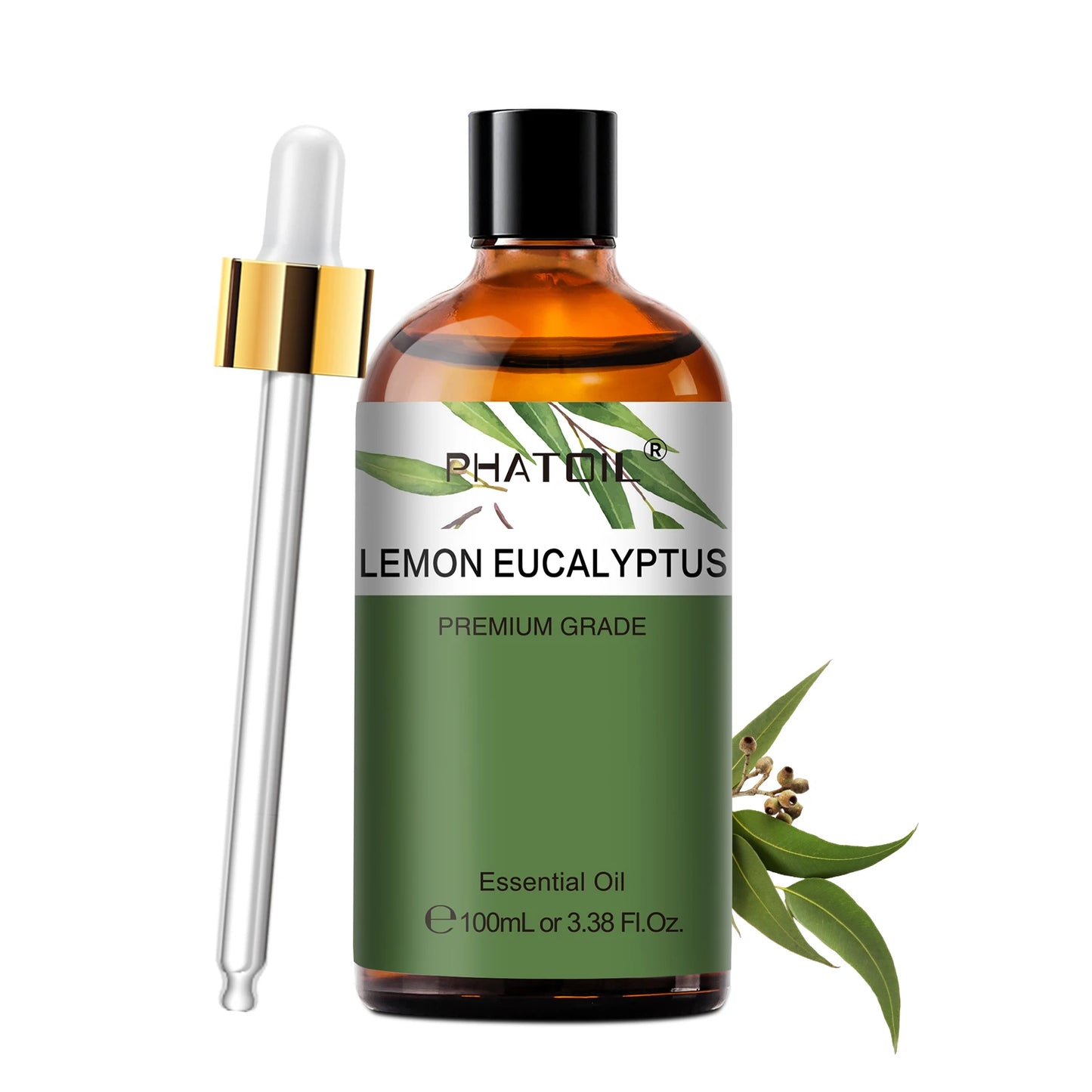PHATOIL 100ml Aromatherapy Essential Oil-Lavender Rose Vanilla Eucalyptus Sandalwood Pine Needles for Diffuser,Candle Making Peaceful Pleasures Health and Wellness Lemon Eucalyptus 100ML