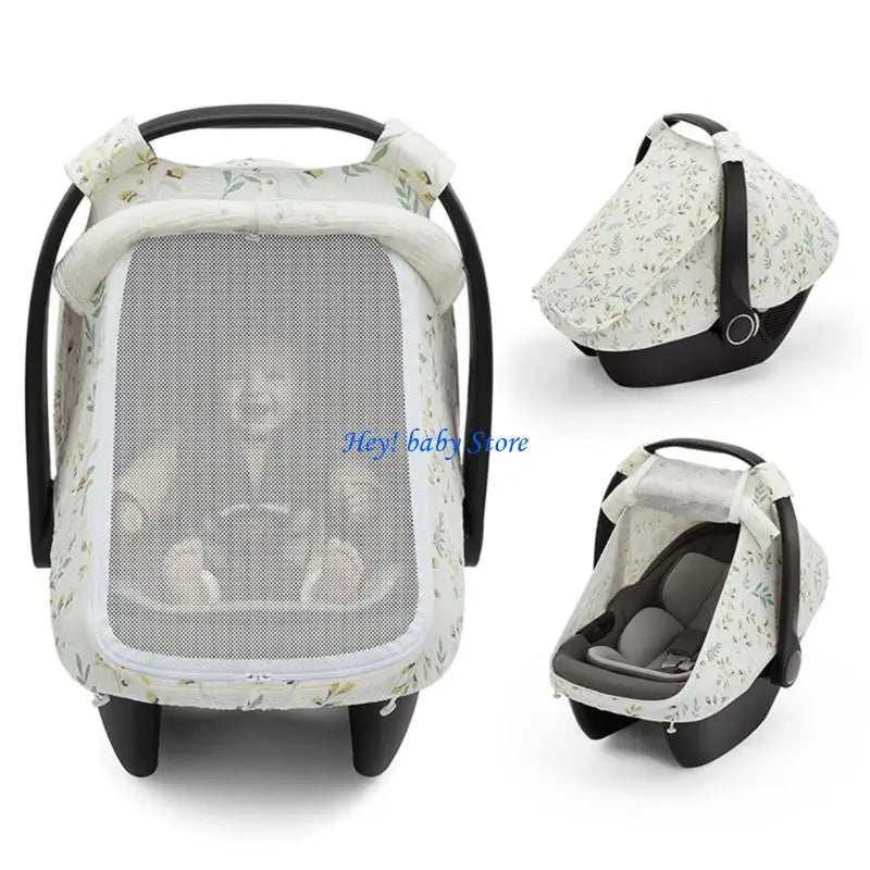 Baby Car Seat Cover | Breathable Cotton Double Window Sunshade