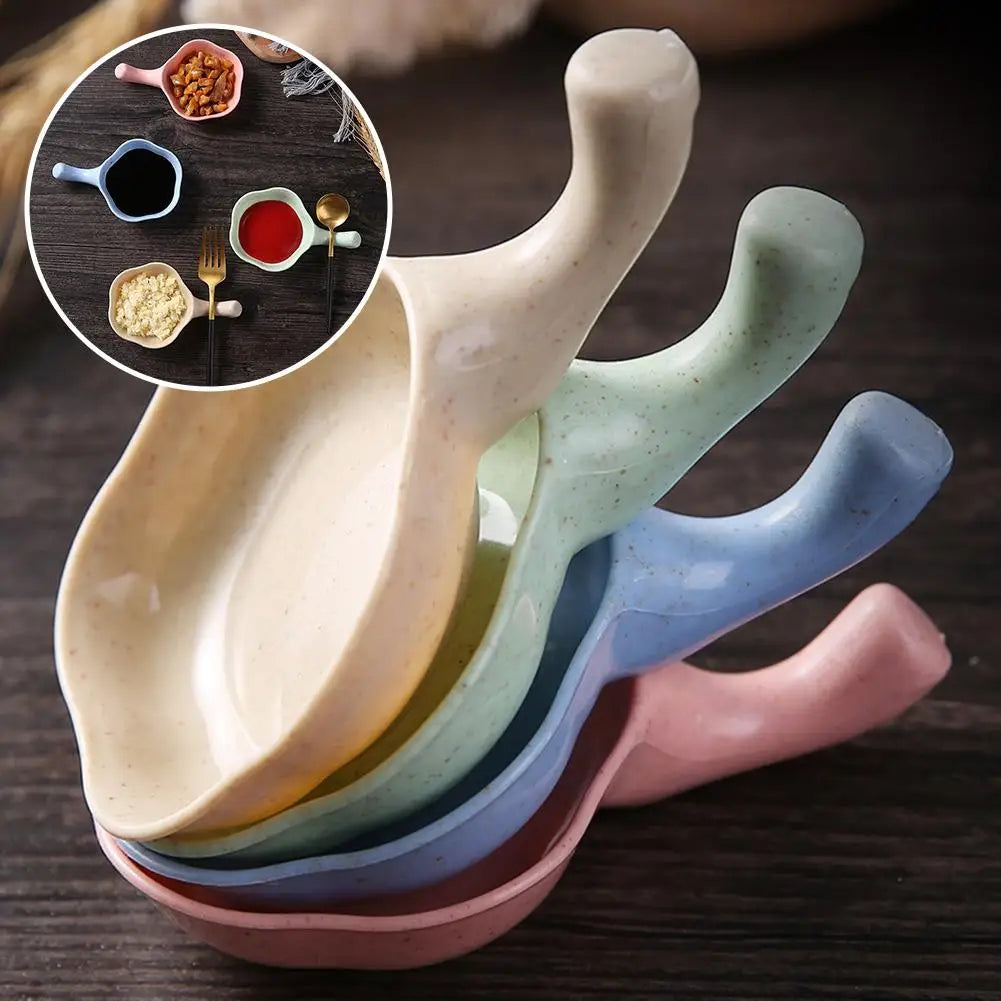 Wheat Straw Seasoning Dish with Handle | 4 Colors