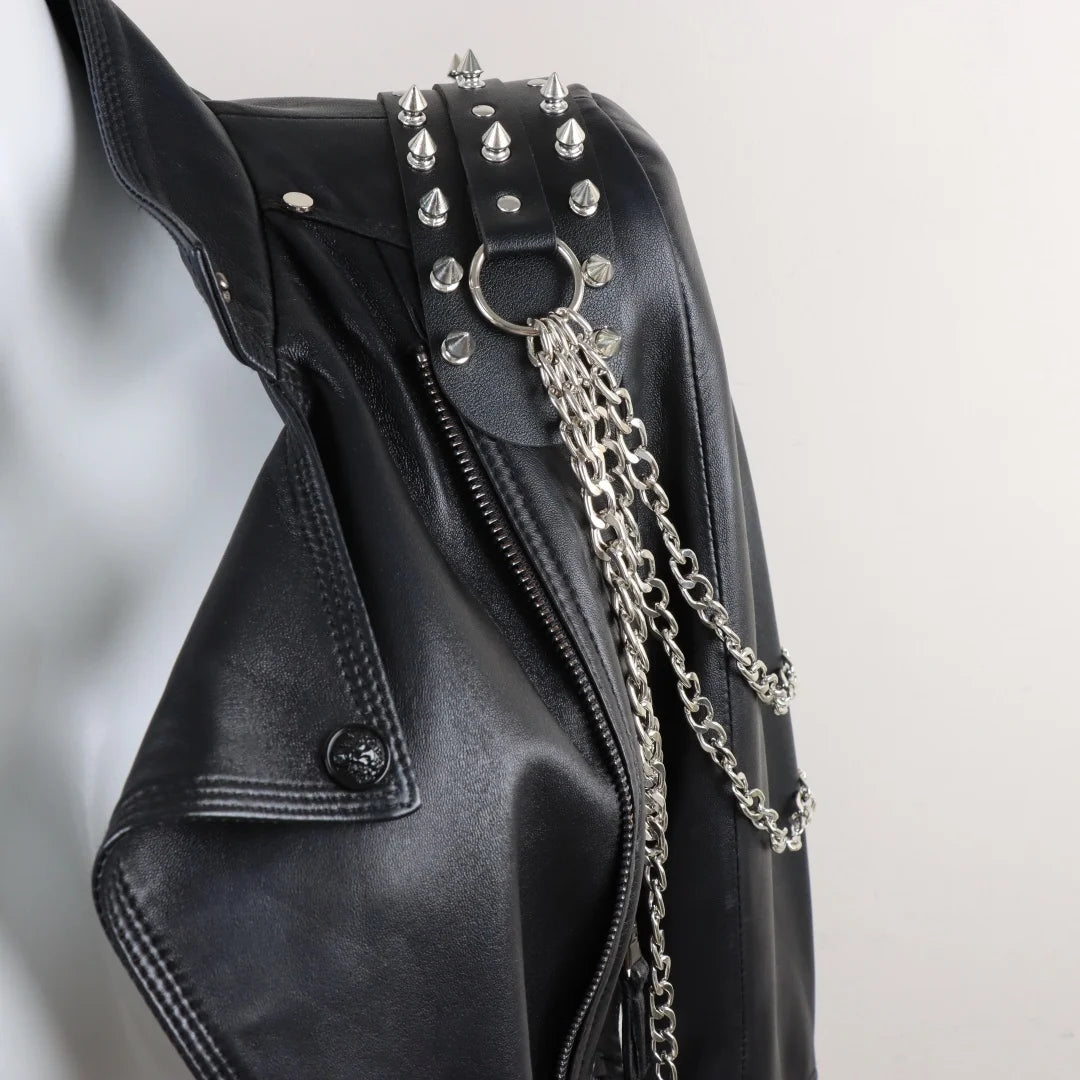 Sexy Men's Belt PU Leather Harness Strap Chest Chain Shoulder Metal