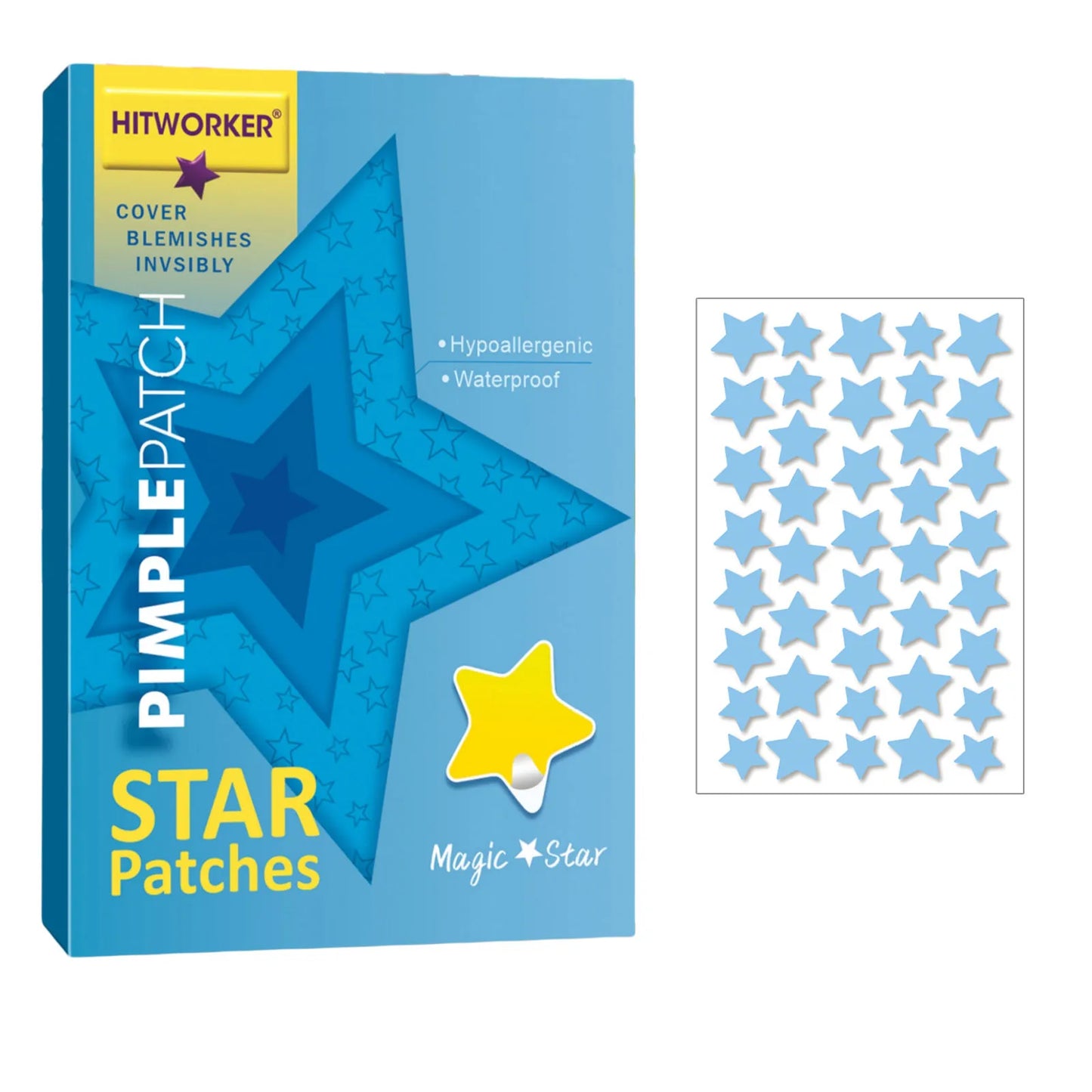 Star-Shaped Hydrocolloid Acne Patches 40 Pack – Alcohol-Free