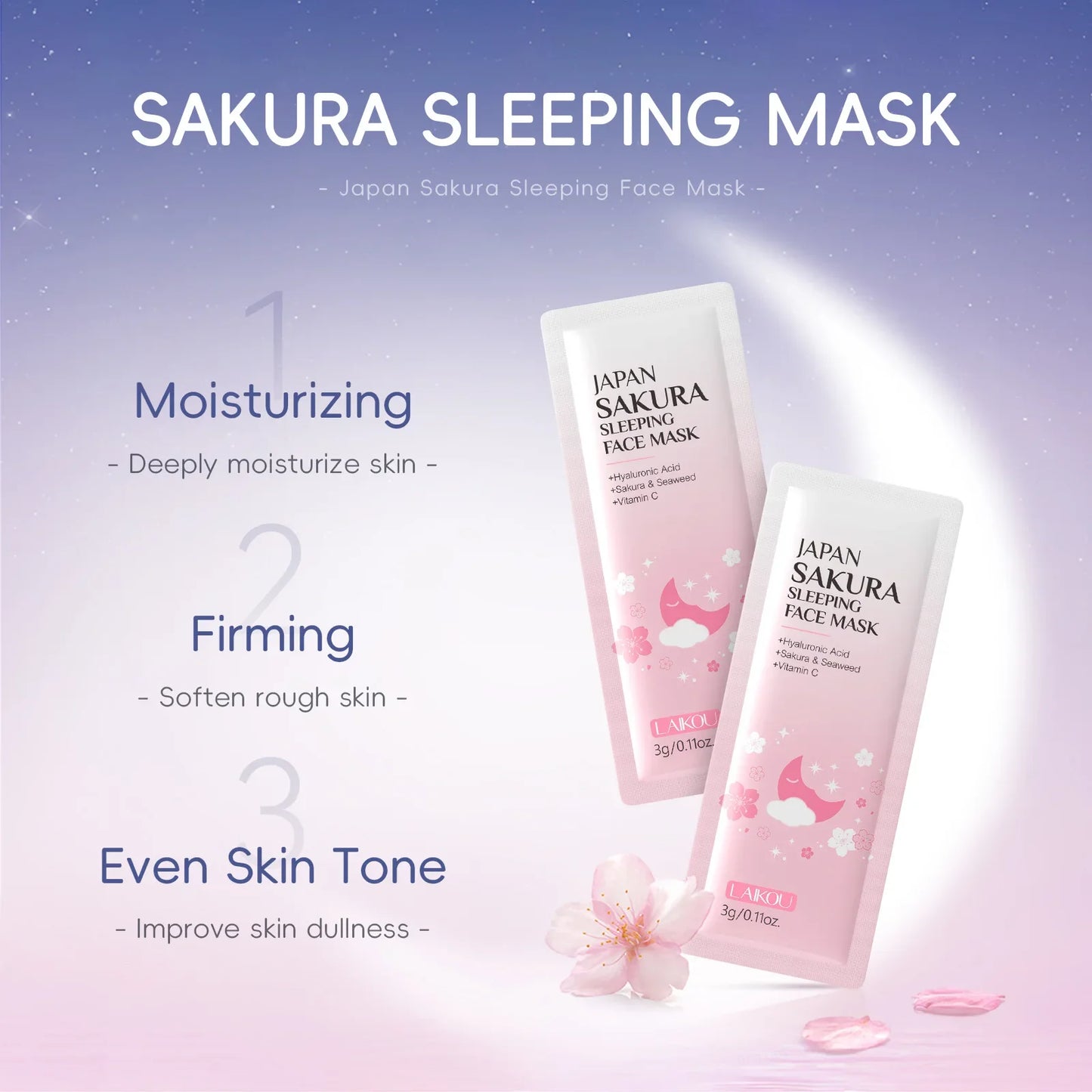 LAIKOU 7-in-1 Overnight Sleeping Face Mask Set – All Skin Types