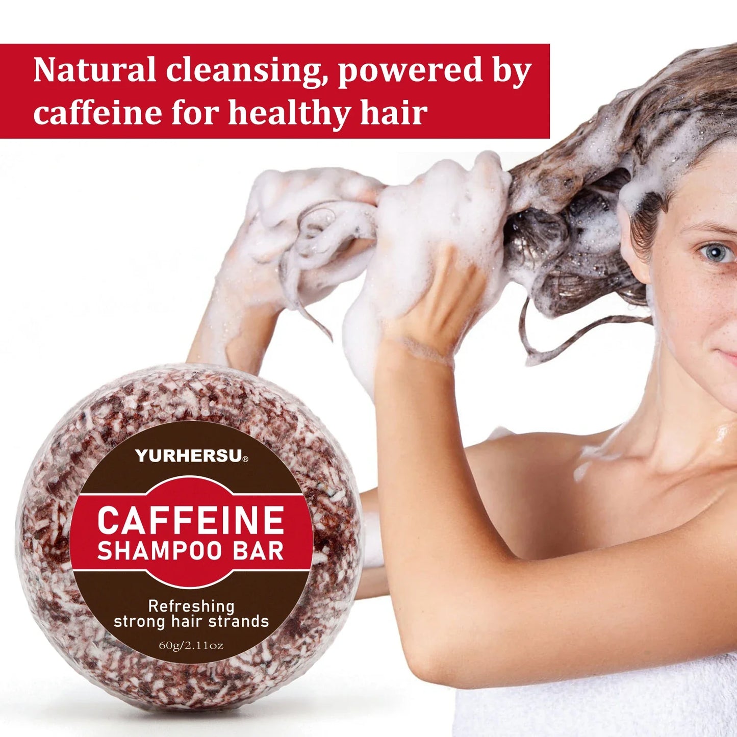 YURHERSU Caffeine Shampoo Bar – SLS-Free, Moisturizing, Tropical