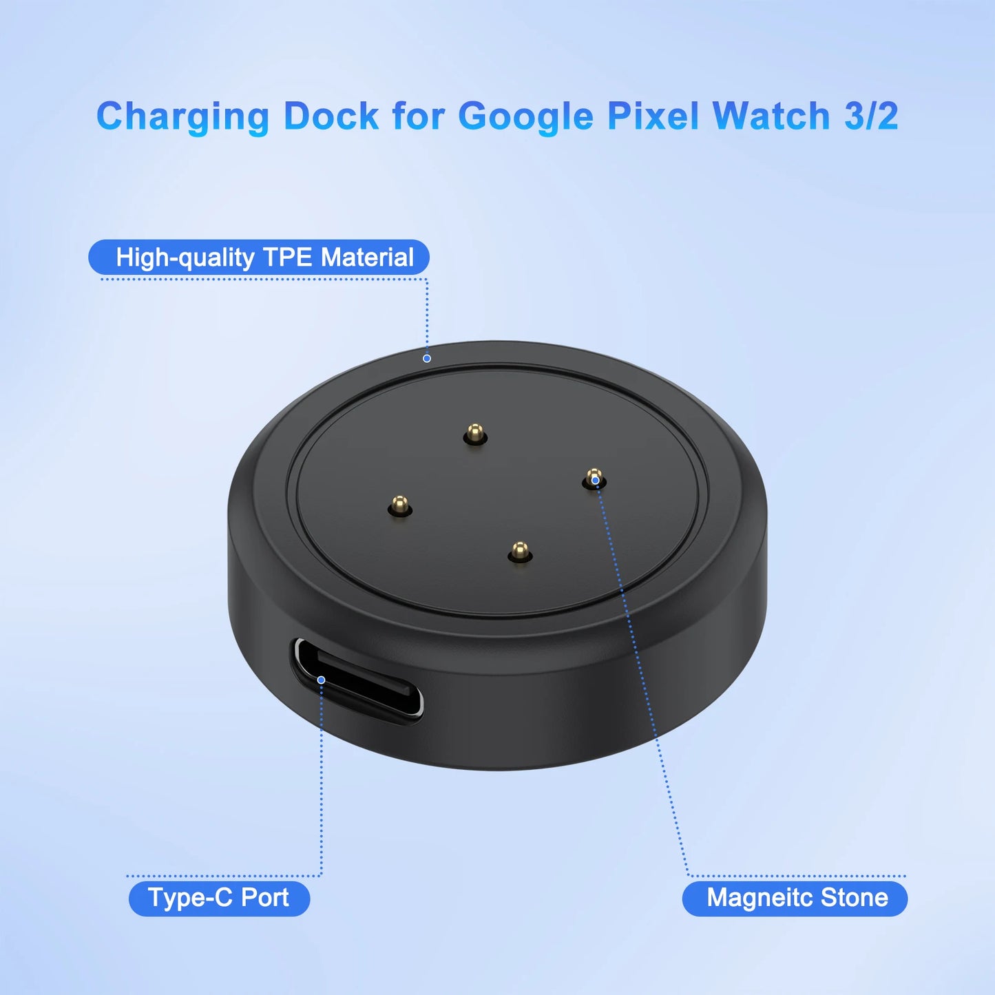Hight Quality Charging Dock For Google Pixel Watch 3/3XL/2 Fast Charging Dock Holder With Lanyard For Google Pixel Watch 3 Peaceful Pleasures Health and Wellness