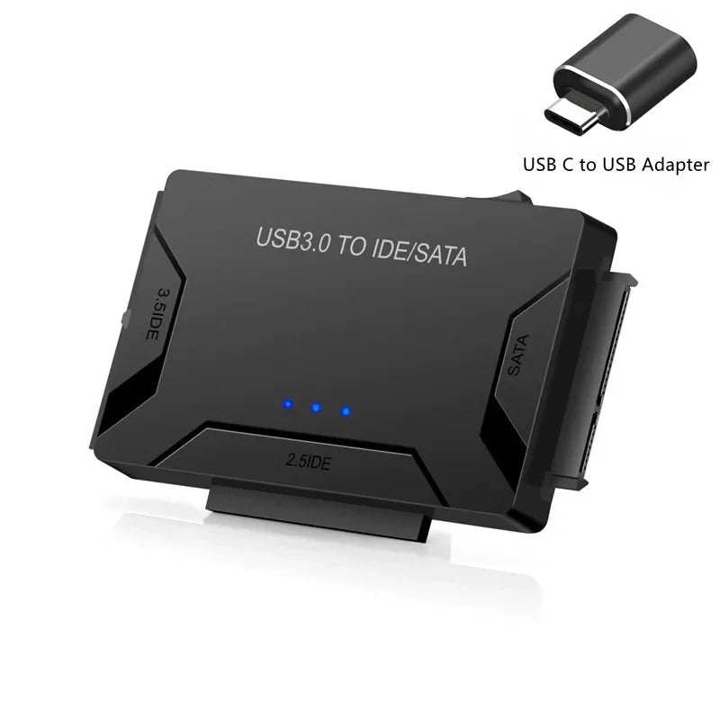 SATA/IDE to USB 3.0 Adapter Hard Drive Adapter Cable Converter for 2.5/3.5 Inch SATA and IDE HDD Support 6TB For PC Macbook Peaceful Pleasures Health and Wellness with OTG