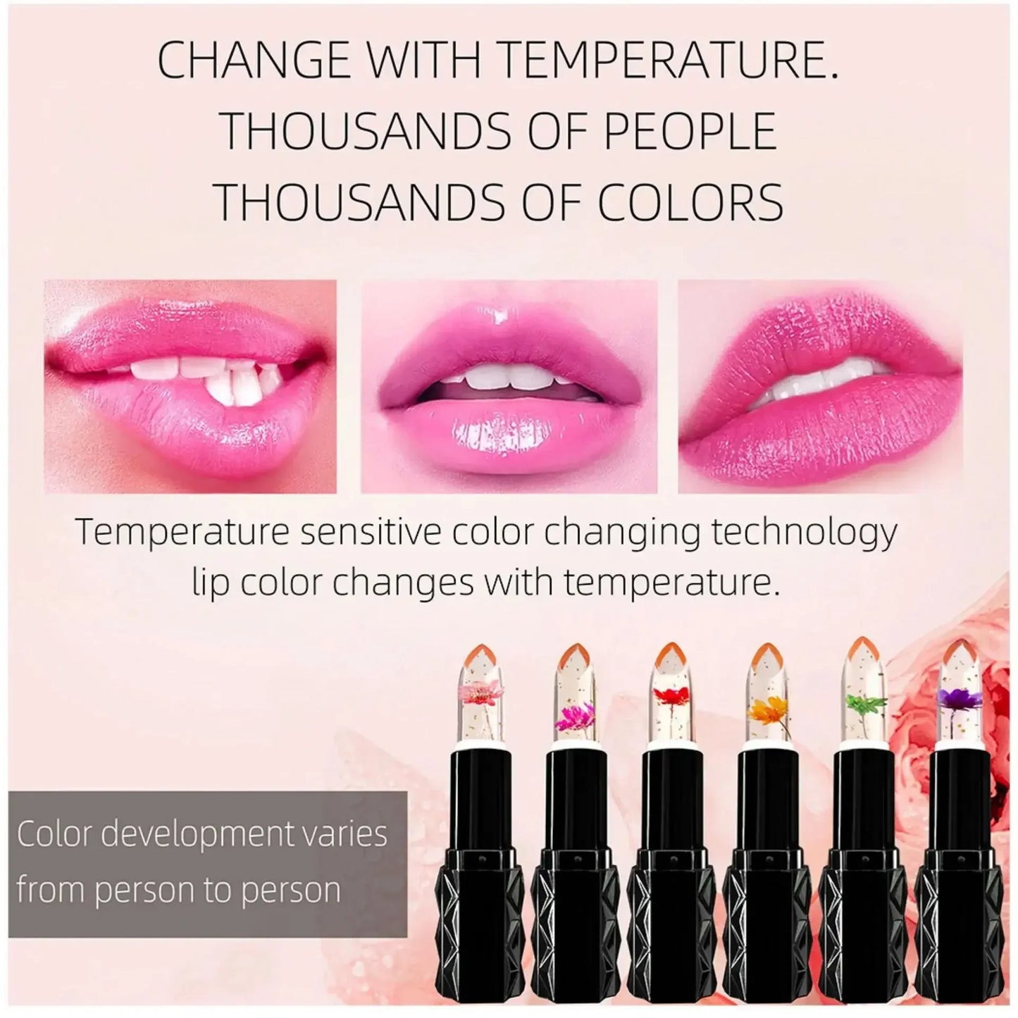 6-Pc Color-Changing Crystal Jelly Lipstick Set | Long-Lasting