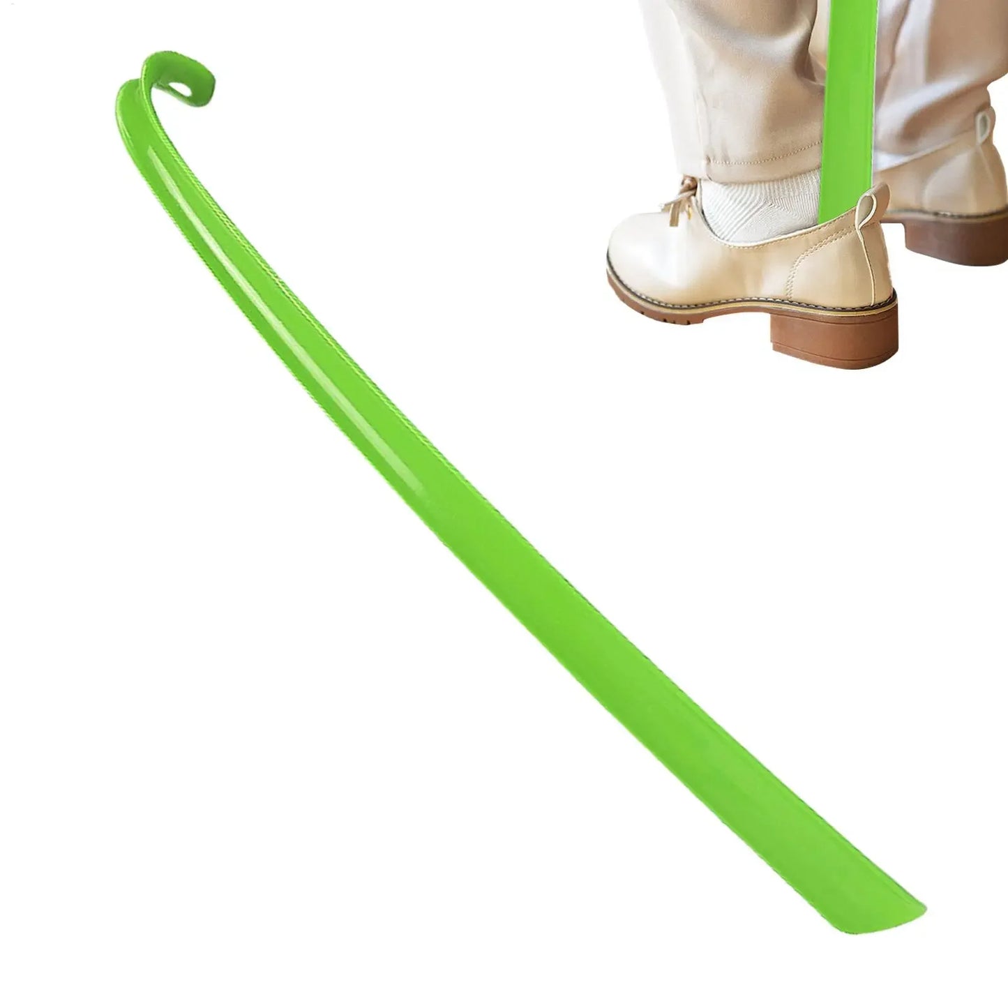 Extra Long Handled Shoehorn – No-Bend Plastic Shoe Helper