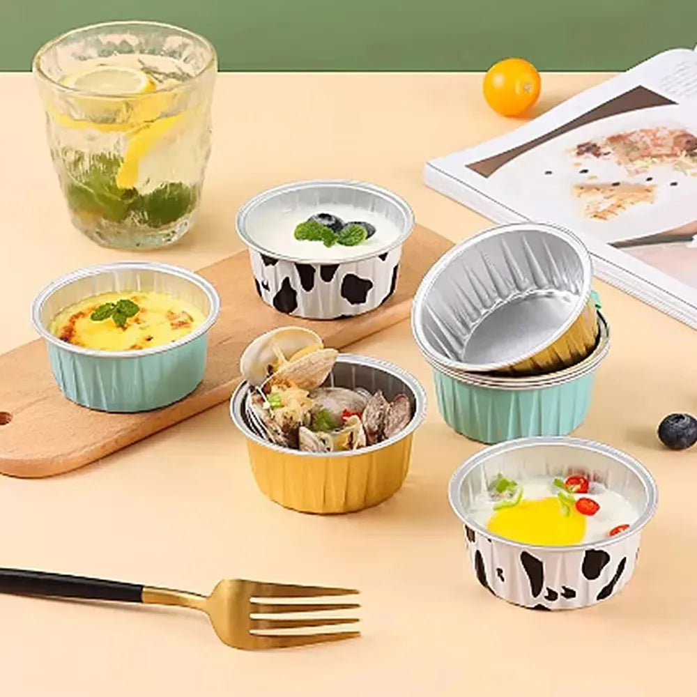 10pcs Gifts Reusable Aluminum Foil Tin Cup Cake Tool Small Baking Tinfoil Box Round Tray Tinfoil Cups Peaceful Pleasures Health and Wellness