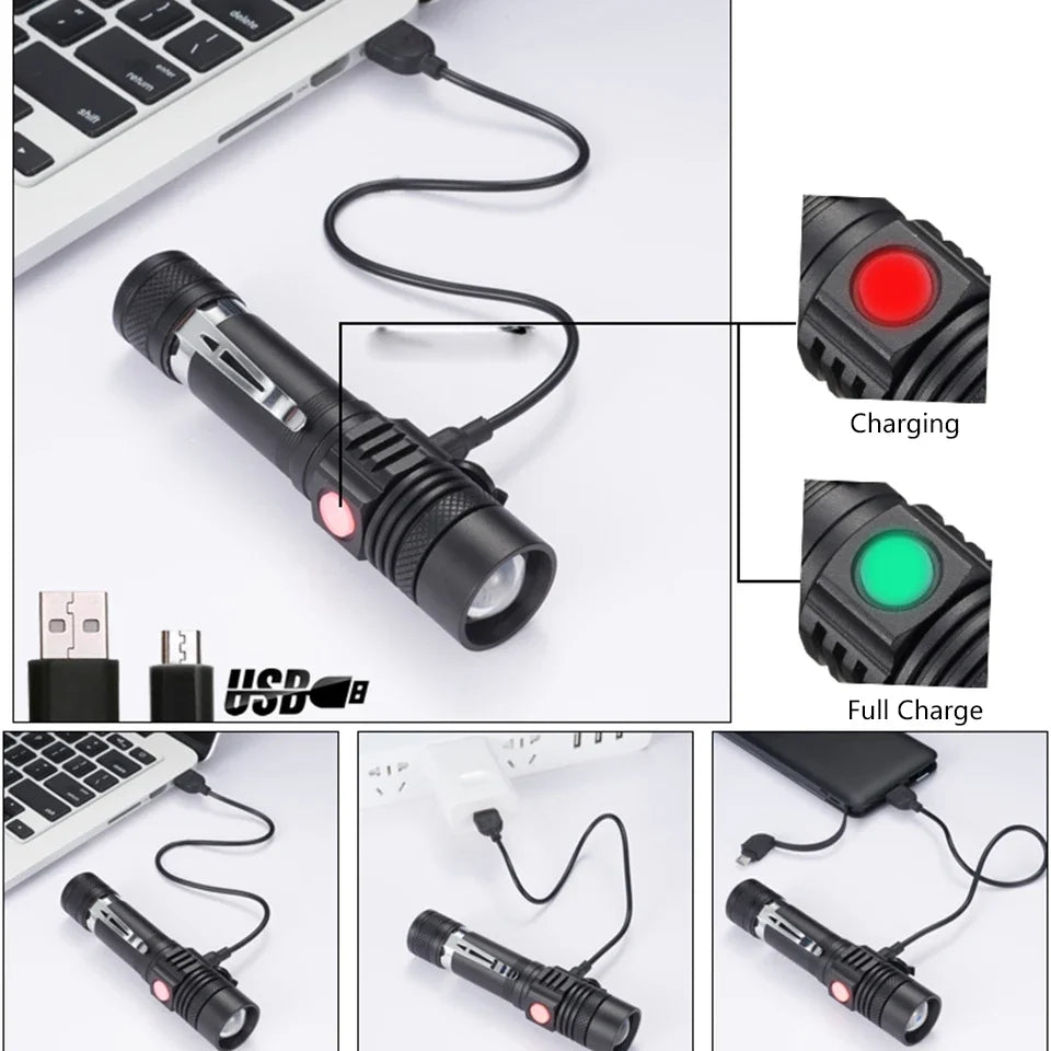 KDULIT T6 Rechargeable LED Tactical Flashlight | 350+ Lumens