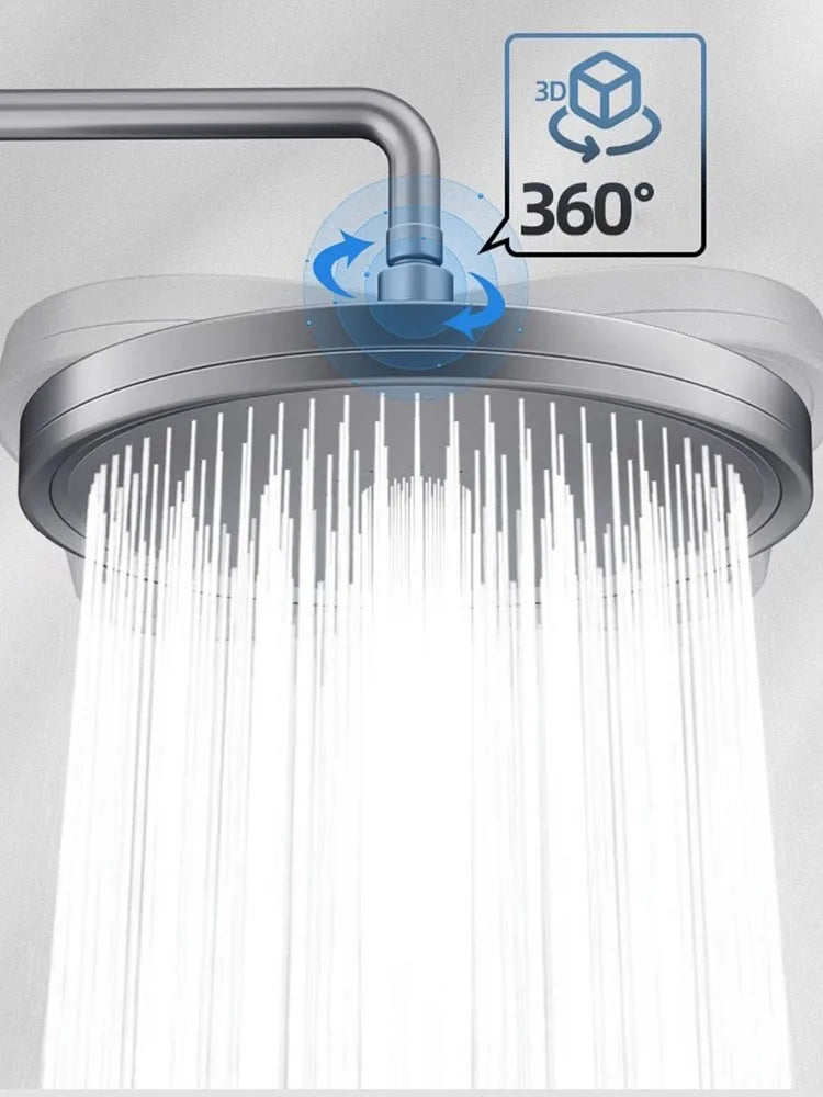 6-Mode Large Rainfall Shower Head | High Pressure Ceiling Mount