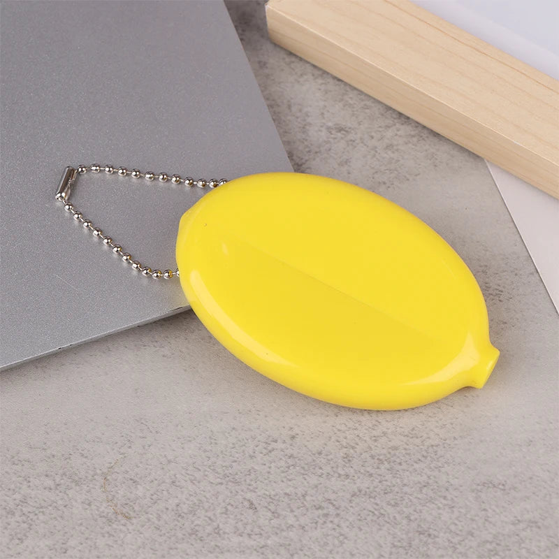 Oval PVC Coin Purse with Chain – Mini Jewelry & Coins Bag