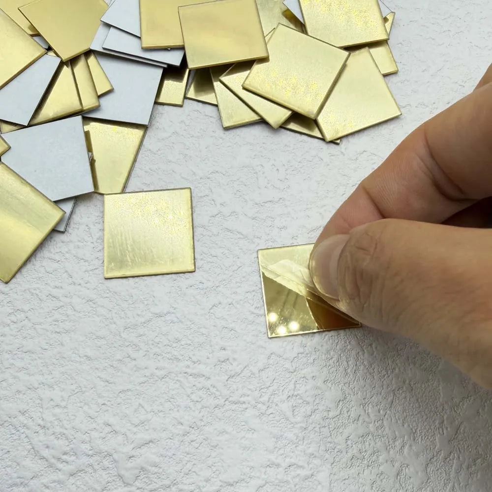 100pcs Square Mirror Mosaic Tiles 10mm – DIY Crafts & Decor
