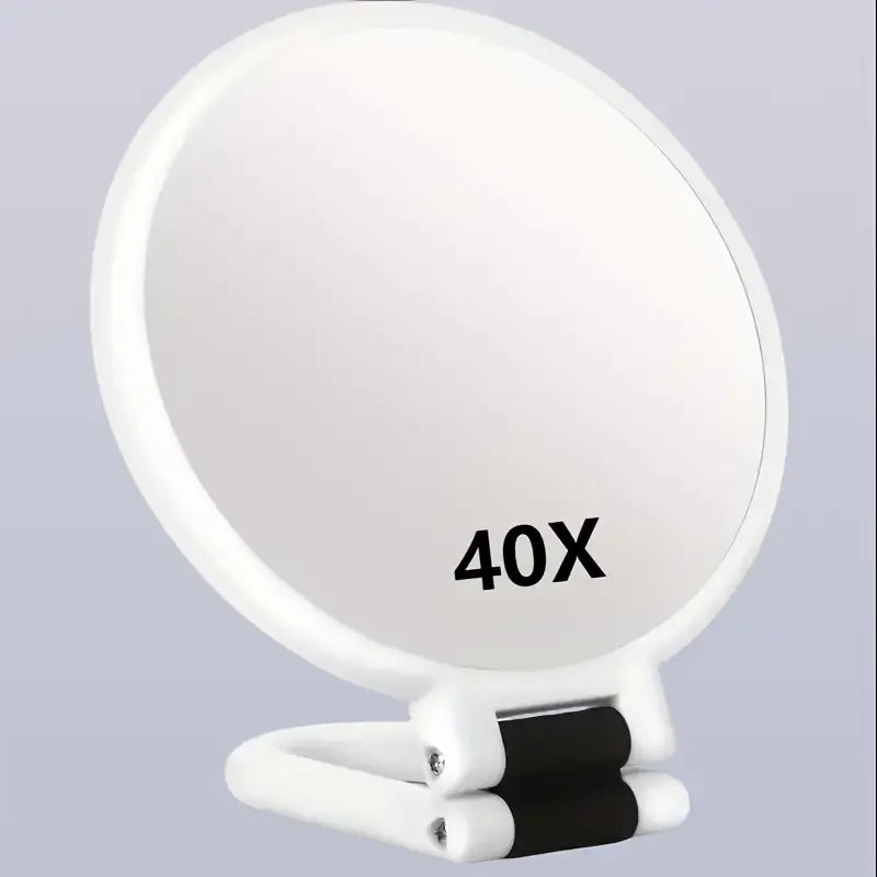 40X Magnifying Dual-Sided Makeup Mirror with Stand & Travel Case