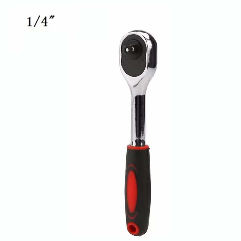 New 1/4 1/2 3/8 Inch Ratchet Wrench 24 Tooth Drive Ratchet Socket Wrench Tool Multi-funtion DIY Hand Tool Ratchet Handle Wrench Peaceful Pleasures Health and Wellness 1-4