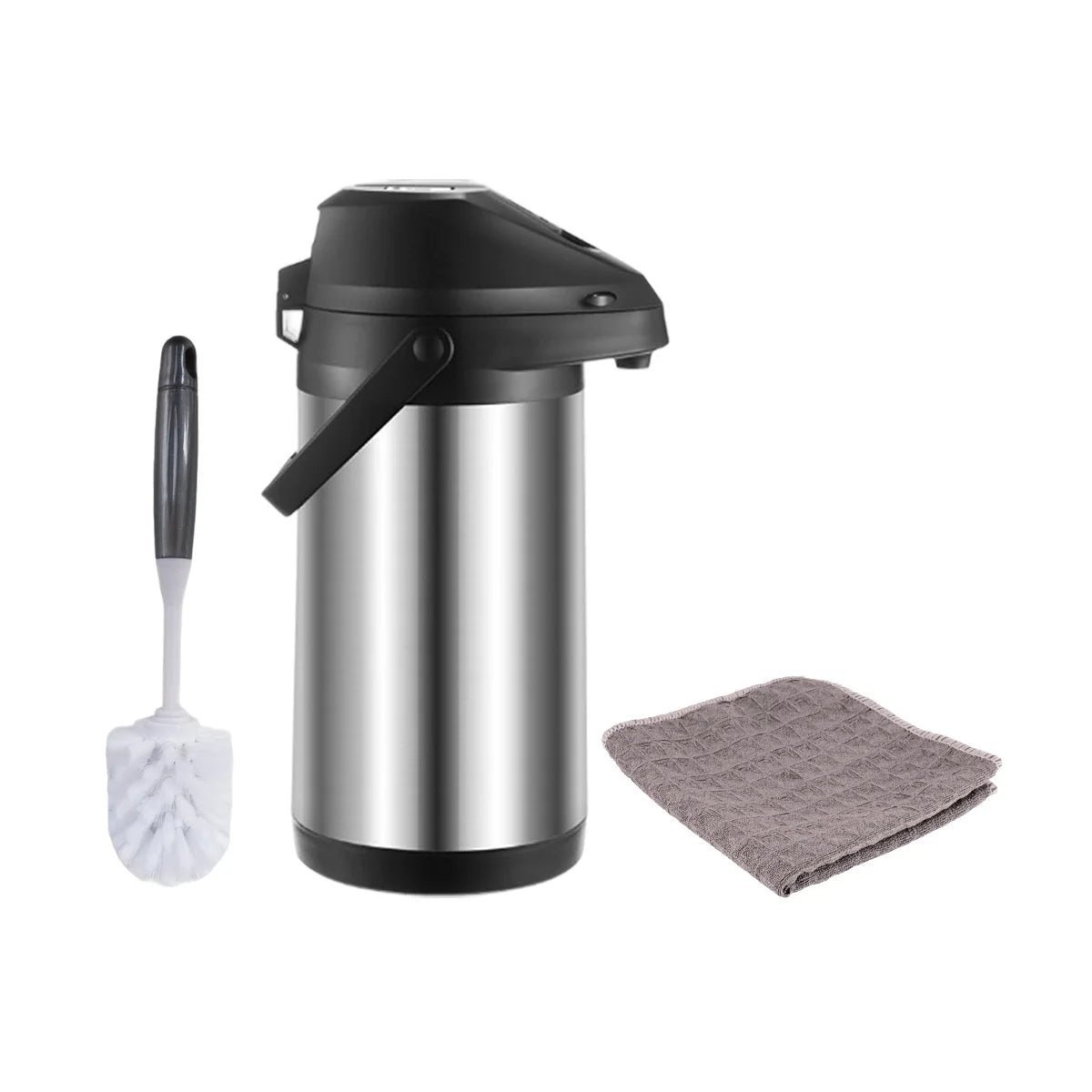 Hot & Cold Drink Dispenser Set - 1.9L/64oz, 4L/135oz Thermal Coffee Carafe with Pump & Clean Towel & Cleaning Brush Peaceful Pleasures Health and Wellness 4 Liter 1.9-4L