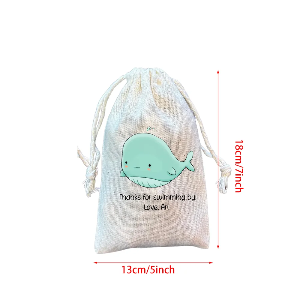 Under the Sea Party Favor Bags – 5-Pack Drawstring Goodie Bags Party Favor Bags Peaceful Pleasures Health and Wellness