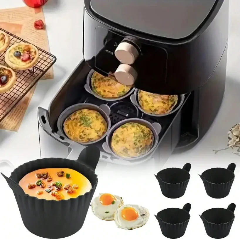 Silicone Air Fryer Liners & Non-Stick Baking Cups | 1-4 Pack