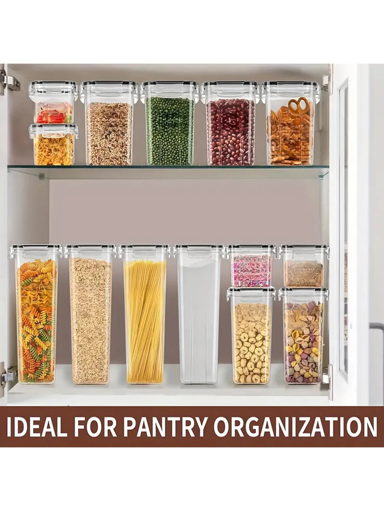 14pcs Airtight Pasta & Dry Food Storage Containers with Lids Kitchen Storage Peaceful Pleasures Health and Wellness