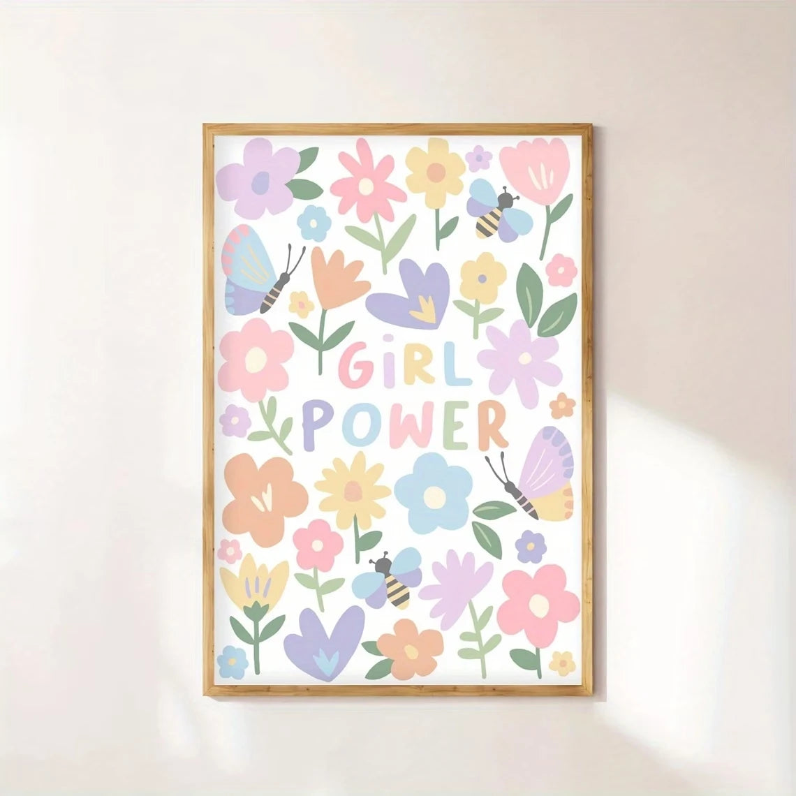 Modern Colorful Flower And Girl Power Quotes Wall Art Print Canvas Painting Poster Picture For Living Room,Bedroom Home Decor Peaceful Pleasures Health and Wellness