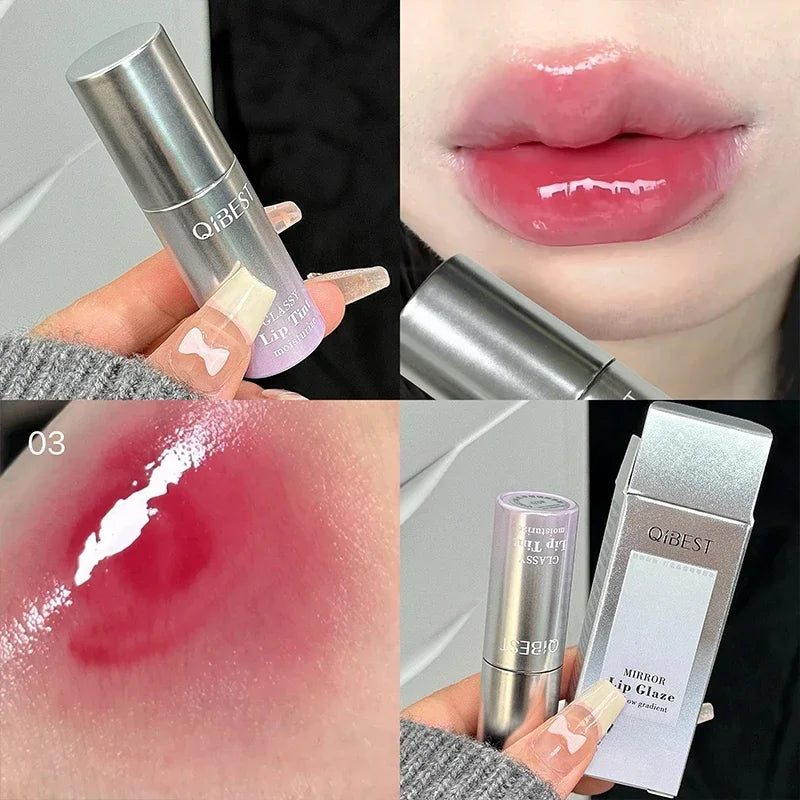 QIBEST Mirror Lip Glaze Long-lasting Moisturizing Easy Halo-dyeing Waterproof Mirror Water Glass Lip Gloss Korean Cosmetics Peaceful Pleasures Health and Wellness 03