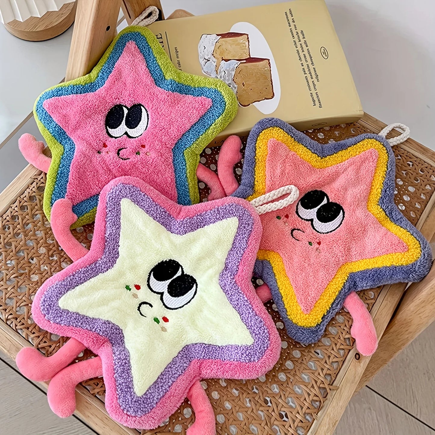 1pc Star-patterned towel，Modern Style，The fabric is comfortable，Compact and Portable，Hand wash only，Suitable for traveling、Busin Peaceful Pleasures Health and Wellness Random 1 pc