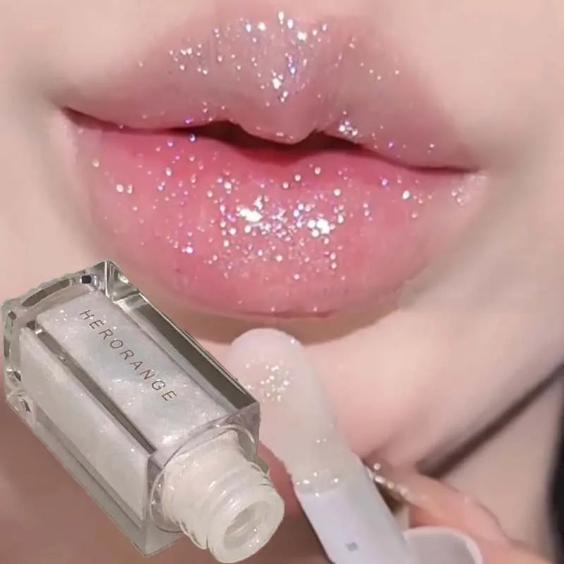 HERORANGE Pearlescent Glitter Lip Gloss | Long-Lasting Shimmer