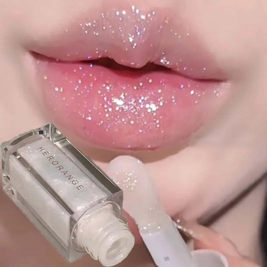 HERORANGE Pearlescent Glitter Lip Gloss | Long-Lasting Shimmer Glitter Lip Gloss Peaceful Pleasures Health and Wellness