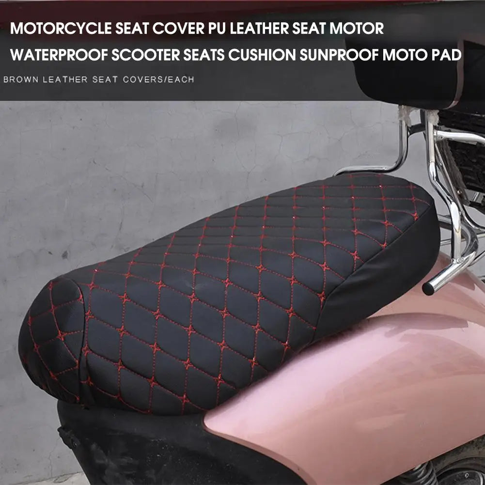 PU Leather Motorcycle Seat Cover Seat Motor Waterproof Scooter Seats Cushion Sunproof Pad Cushion Seat Cover Peaceful Pleasures Health and Wellness