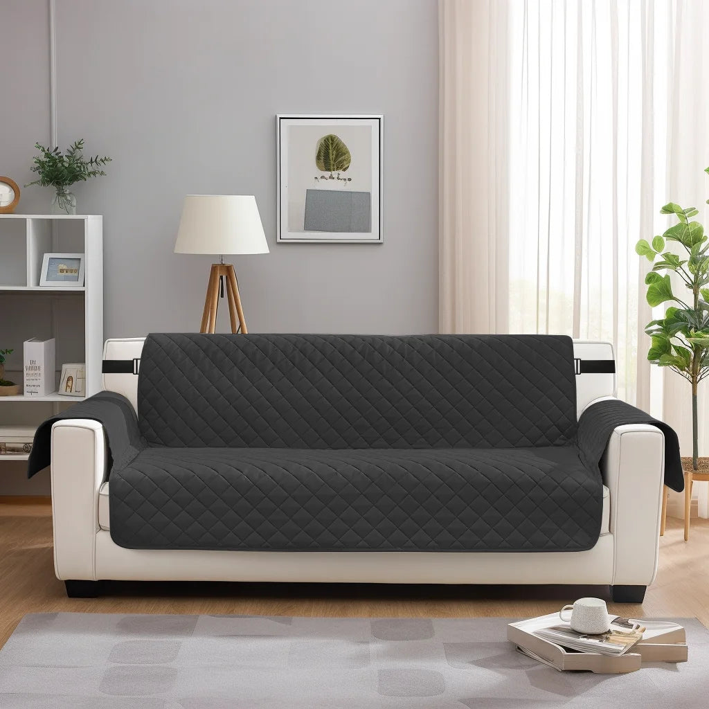 Easy-Fitting Reversible Sofa Couch Cover Waterproof for Dogs Water Resistant Furniture Protector with Elastic Adjustable Strap Peaceful Pleasures Health and Wellness