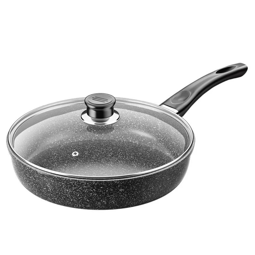 Stone Nonstick Frying Pan with Glass Lid | 22–28 cm Skillet