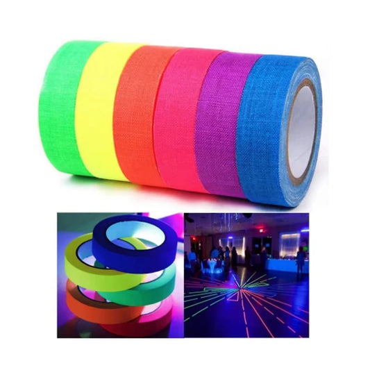 2026 Neon UV Glow Cotton Tape for Party Safety Warning Gaffer Tape with Home & Wedding Decorations Glow-in-the-Dark Tape Peaceful Pleasures Health and Wellness