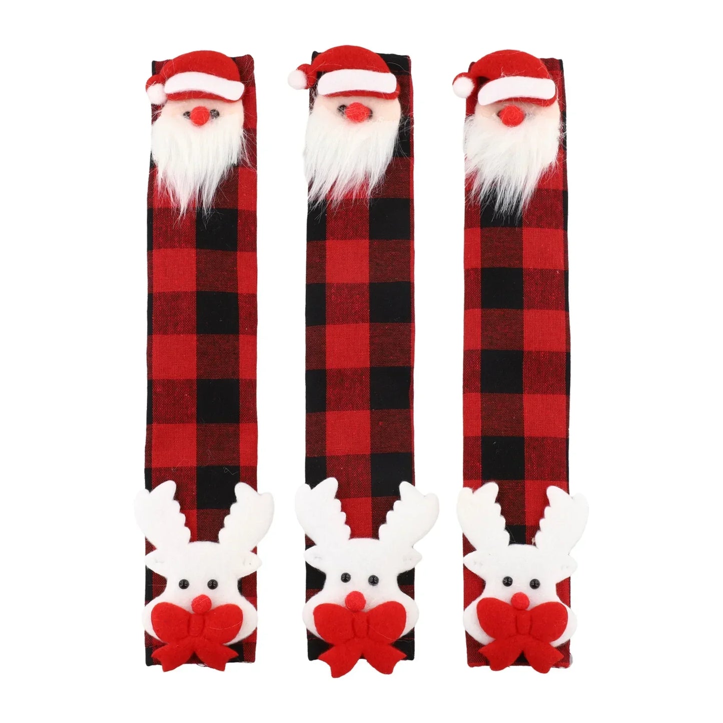 Christmas Fridge Handle Covers | 3D Holiday Designs, 8-Pack