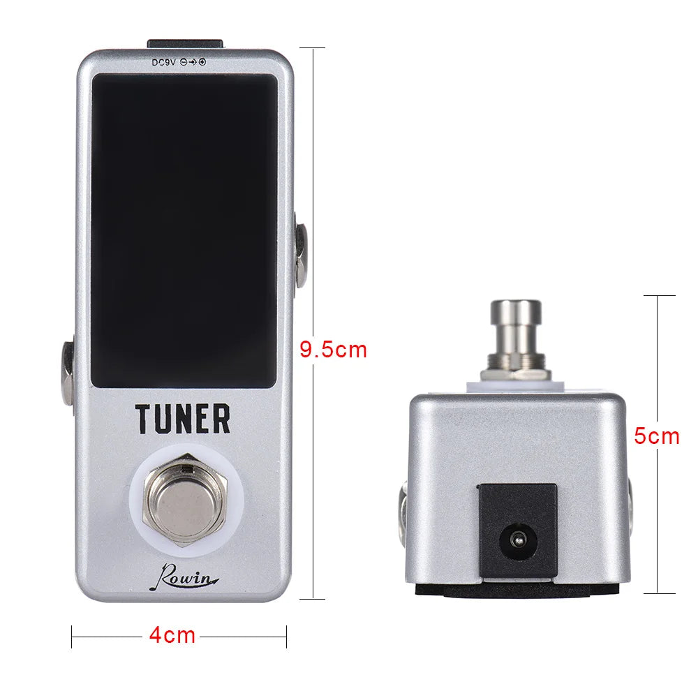 Mini Chromatic Tuner Pedal – LED Display, True Bypass Guitar & Bass