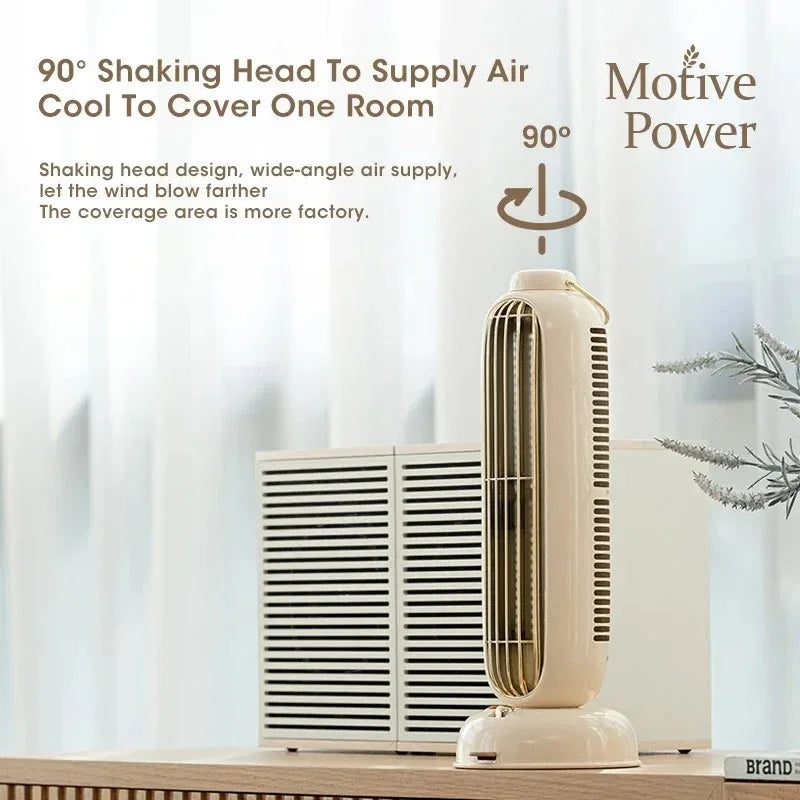 Portable USB-C Rechargeable Mini Tower Desk Fan 3600mAh Battery Cooling for Office Home Travel Camping Peaceful Pleasures Health and Wellness