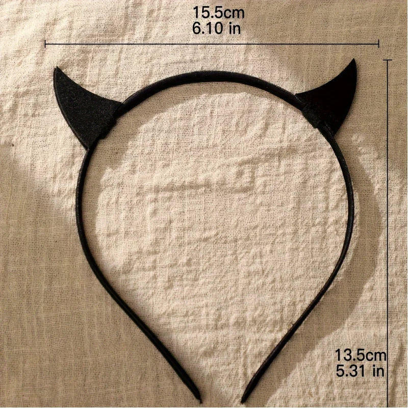 Women's Halloween Cat Ear Headband - 1pc Devil Horn Hair Accessory | Cute Yet Spooky Headwear | Costume Party Headpiece | Peaceful Pleasures Health and Wellness